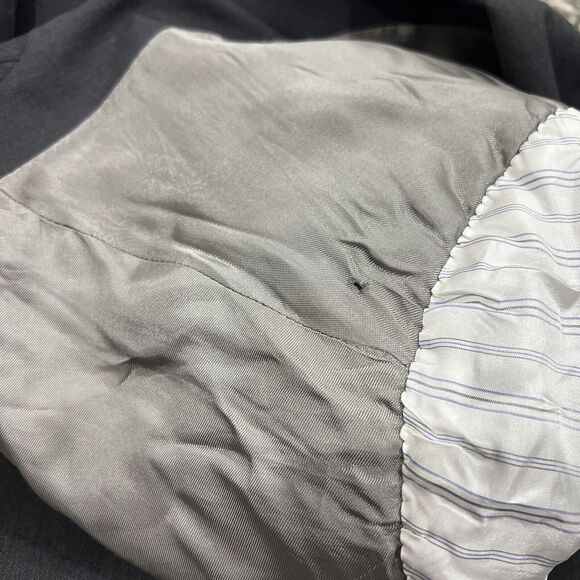 J Hilburn Blazer Jacket Mens US 50R Charcoal Gray Wool Classic Fit Surgeons Cuff - Picture 9 of 9